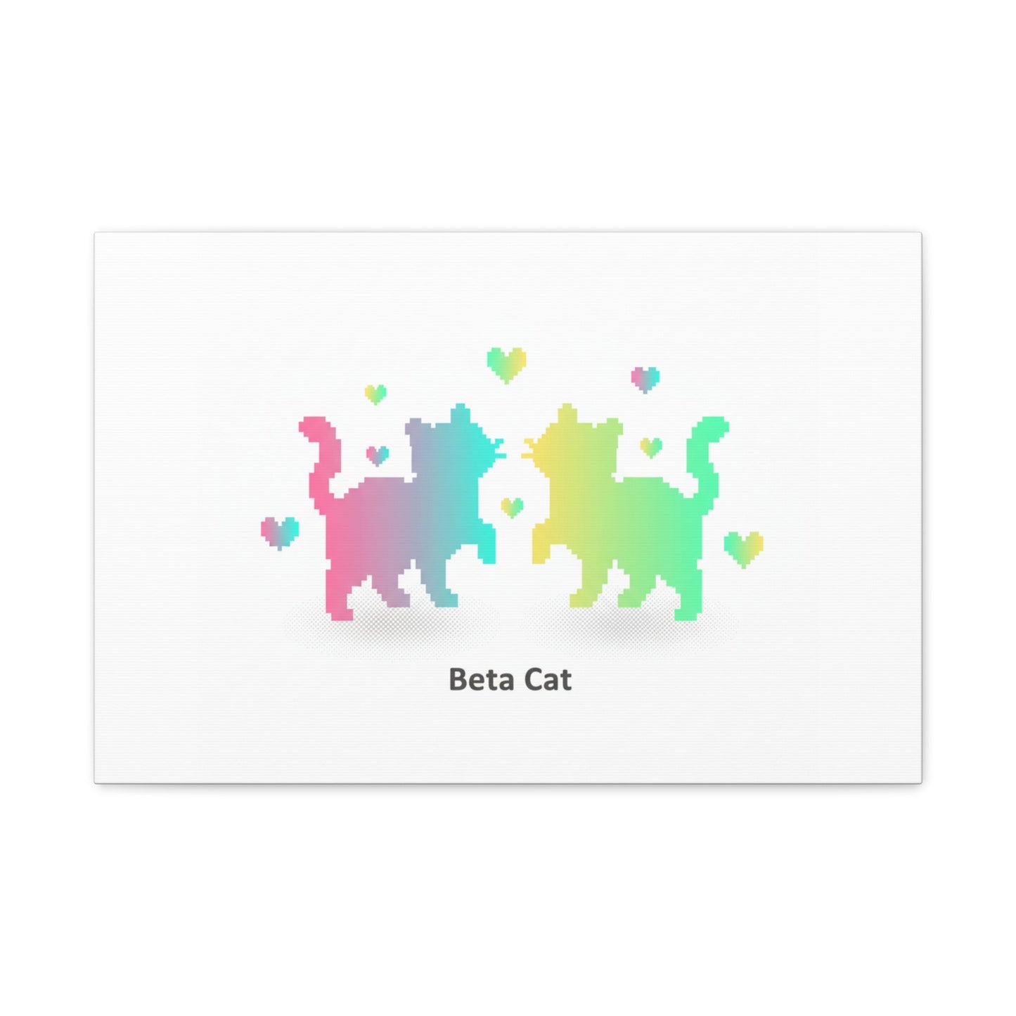 Pixel Pet Cats Canvas | Pixel Pet Nostalgia, 8 - bit Device Aesthetic - FloofChonk