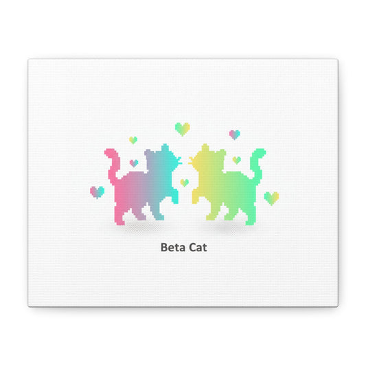 Pixel Pet Cats Canvas | Pixel Pet Nostalgia, 8 - bit Device Aesthetic - FloofChonk