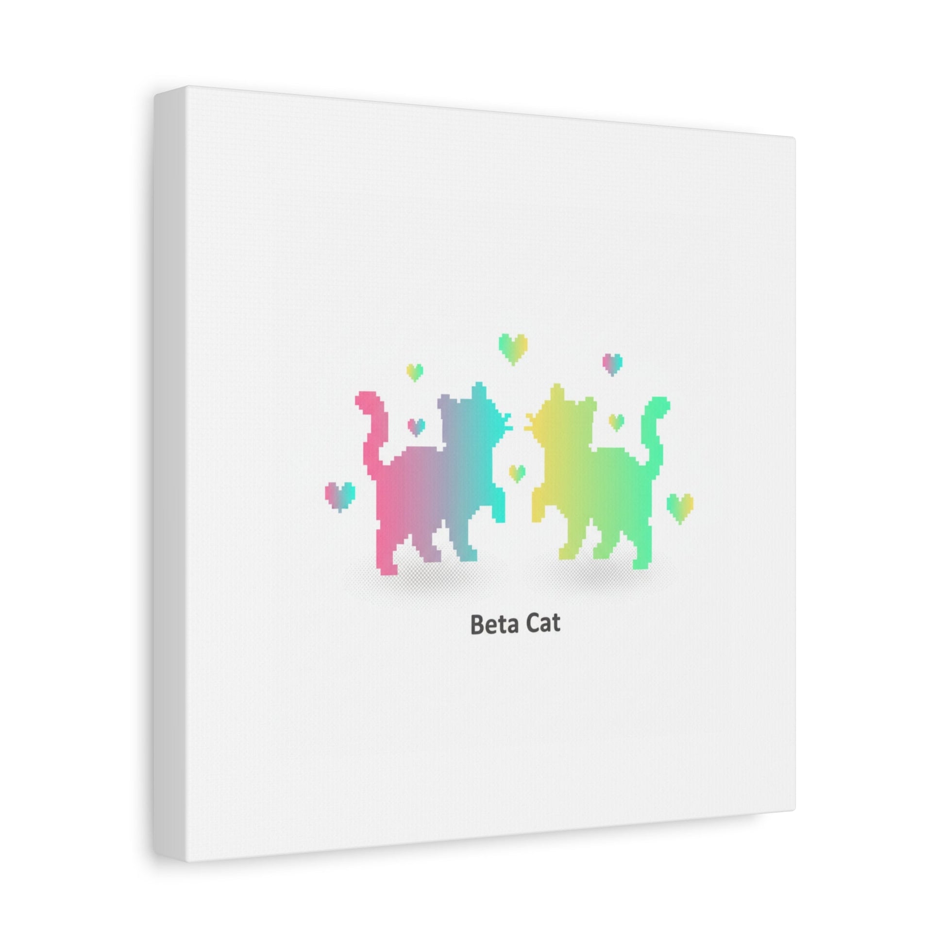 Pixel Pet Cats Canvas | Pixel Pet Nostalgia, 8 - bit Device Aesthetic - FloofChonk