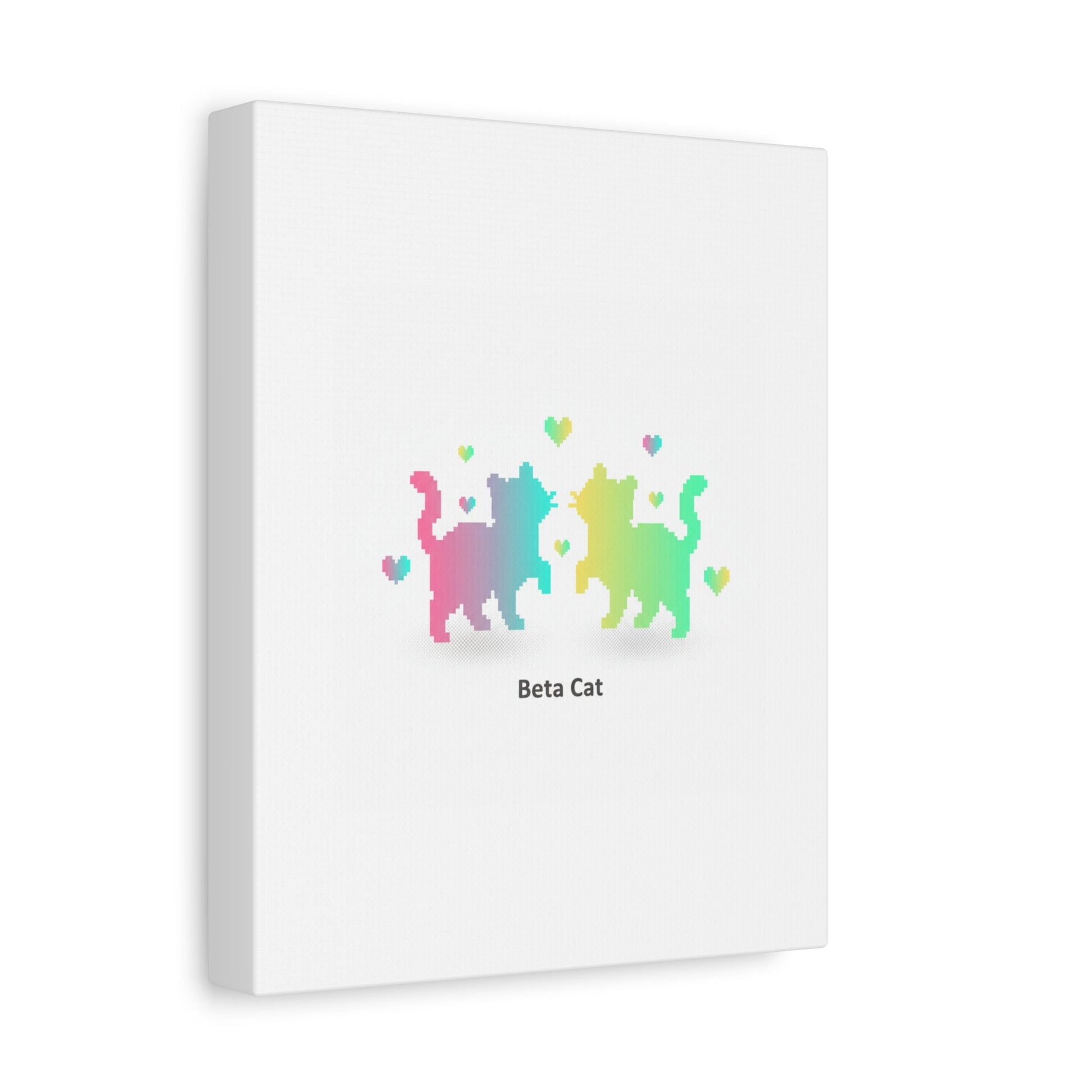 Pixel Pet Cats Canvas | Pixel Pet Nostalgia, 8 - bit Device Aesthetic - FloofChonk