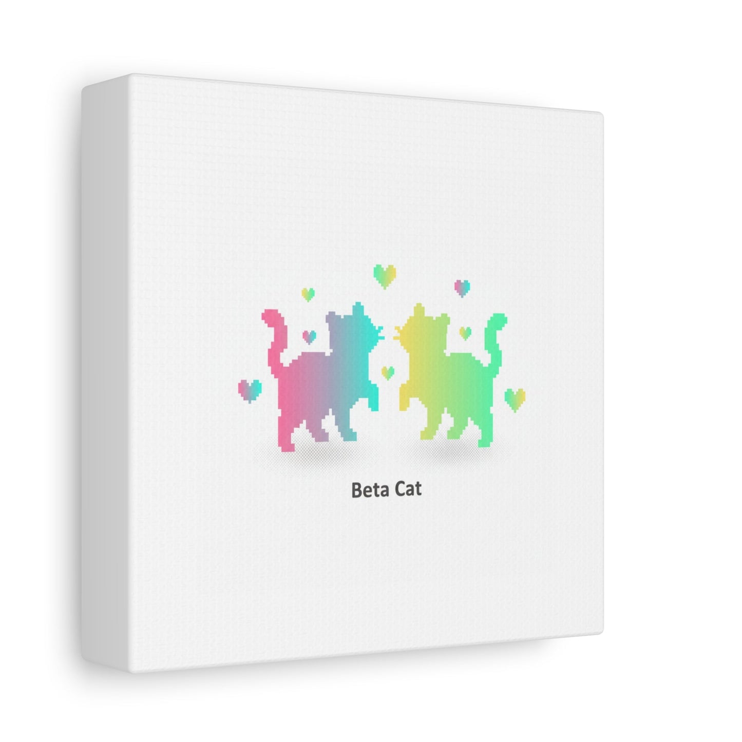 Pixel Pet Cats Canvas | Pixel Pet Nostalgia, 8 - bit Device Aesthetic - FloofChonk