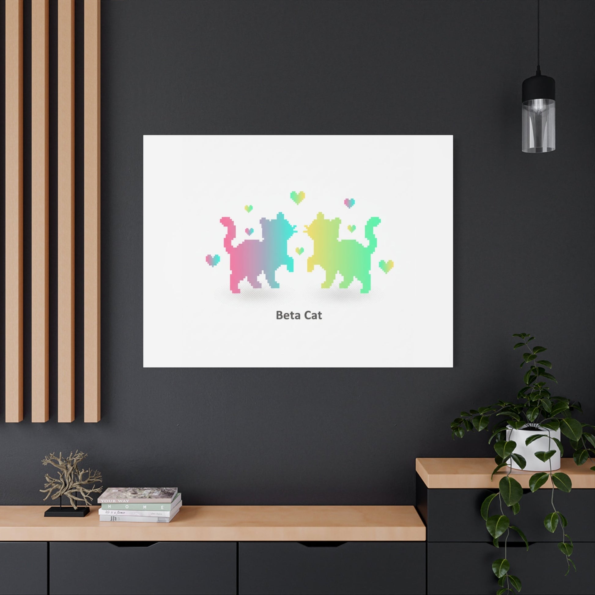 Pixel Pet Cats Canvas | Pixel Pet Nostalgia, 8 - bit Device Aesthetic - FloofChonk