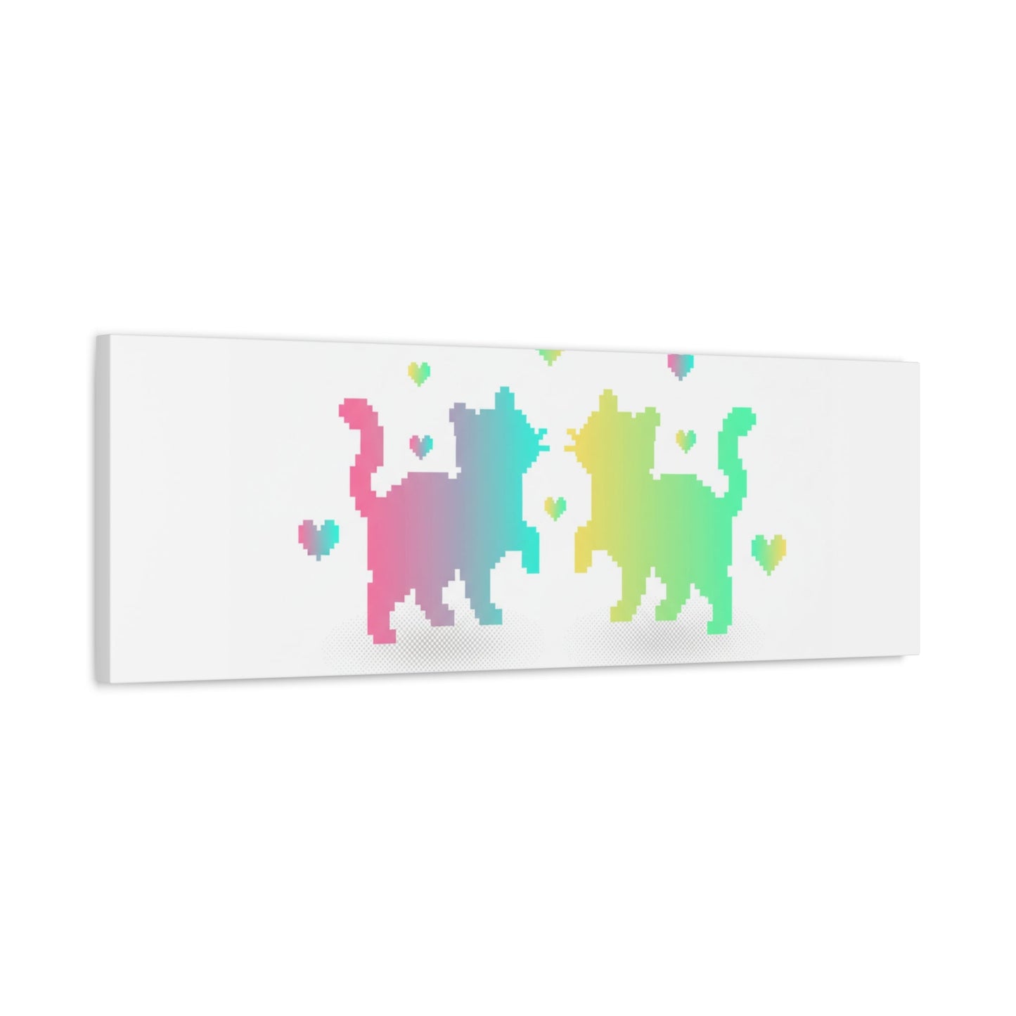 Pixel Pet Cats Canvas | Pixel Pet Nostalgia, 8 - bit Device Aesthetic - FloofChonk