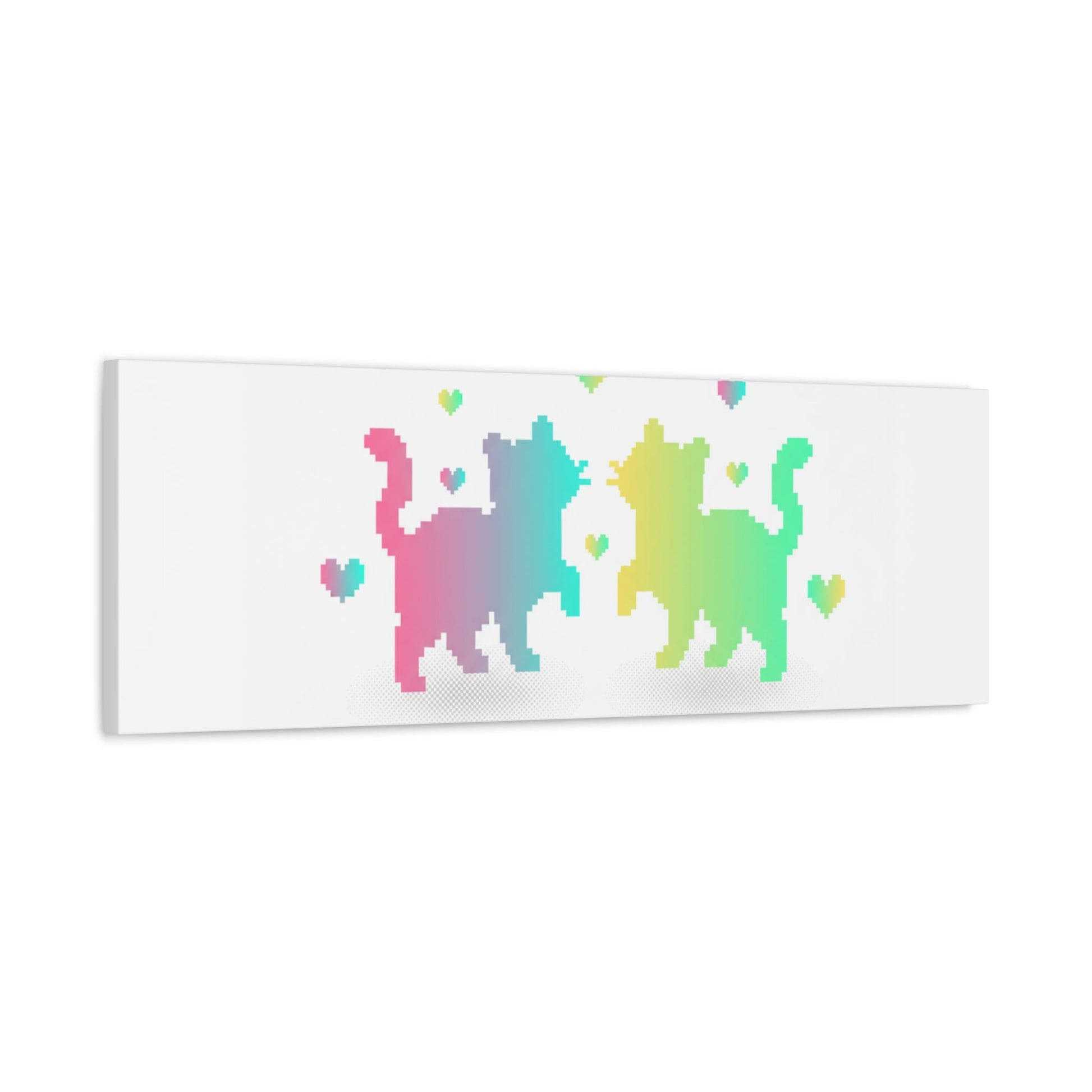 Pixel Pet Cats Canvas | Pixel Pet Nostalgia, 8 - bit Device Aesthetic - FloofChonk
