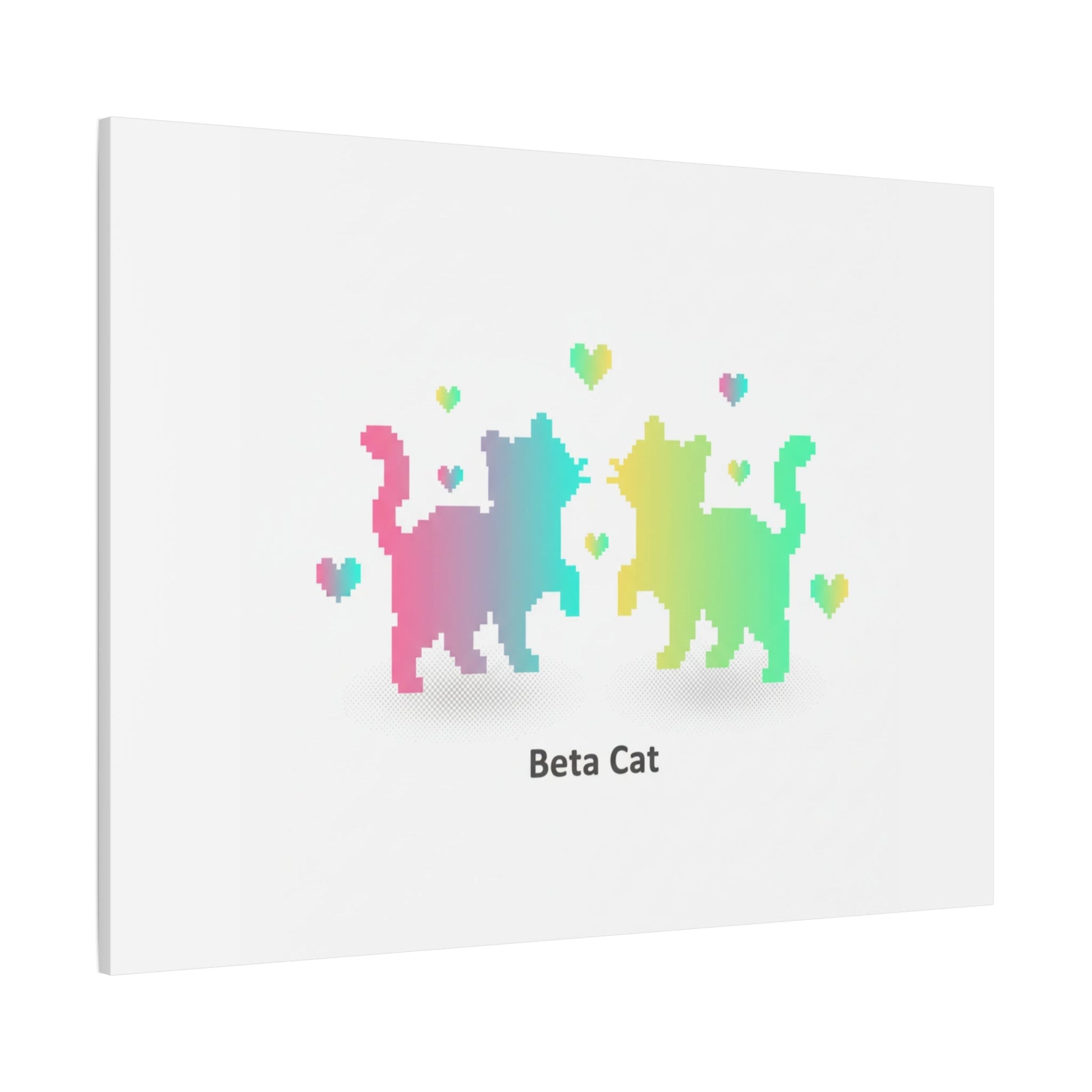 Pixel Pet Cats Canvas | Pixel Pet Nostalgia, 8 - bit Device Aesthetic - FloofChonk