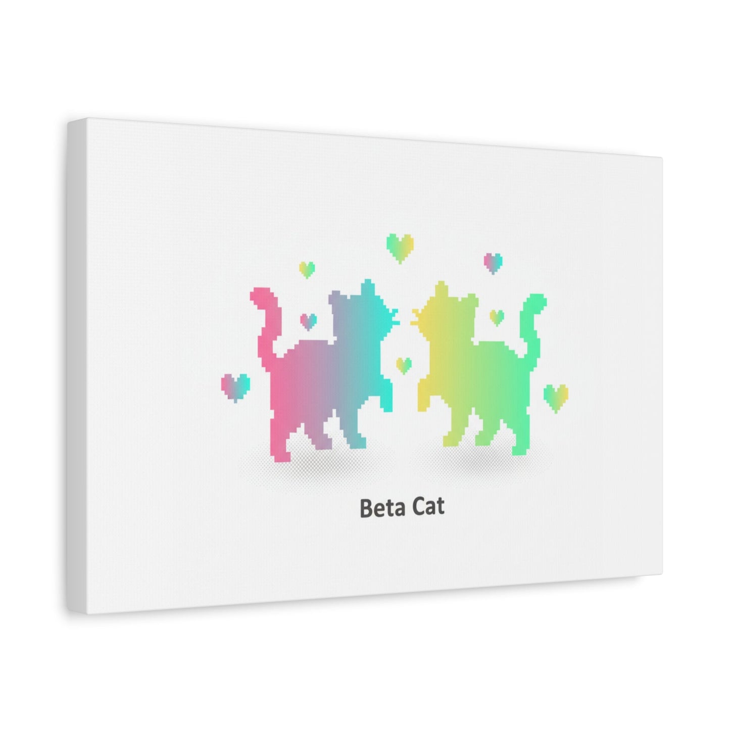 Pixel Pet Cats Canvas | Pixel Pet Nostalgia, 8 - bit Device Aesthetic - FloofChonk