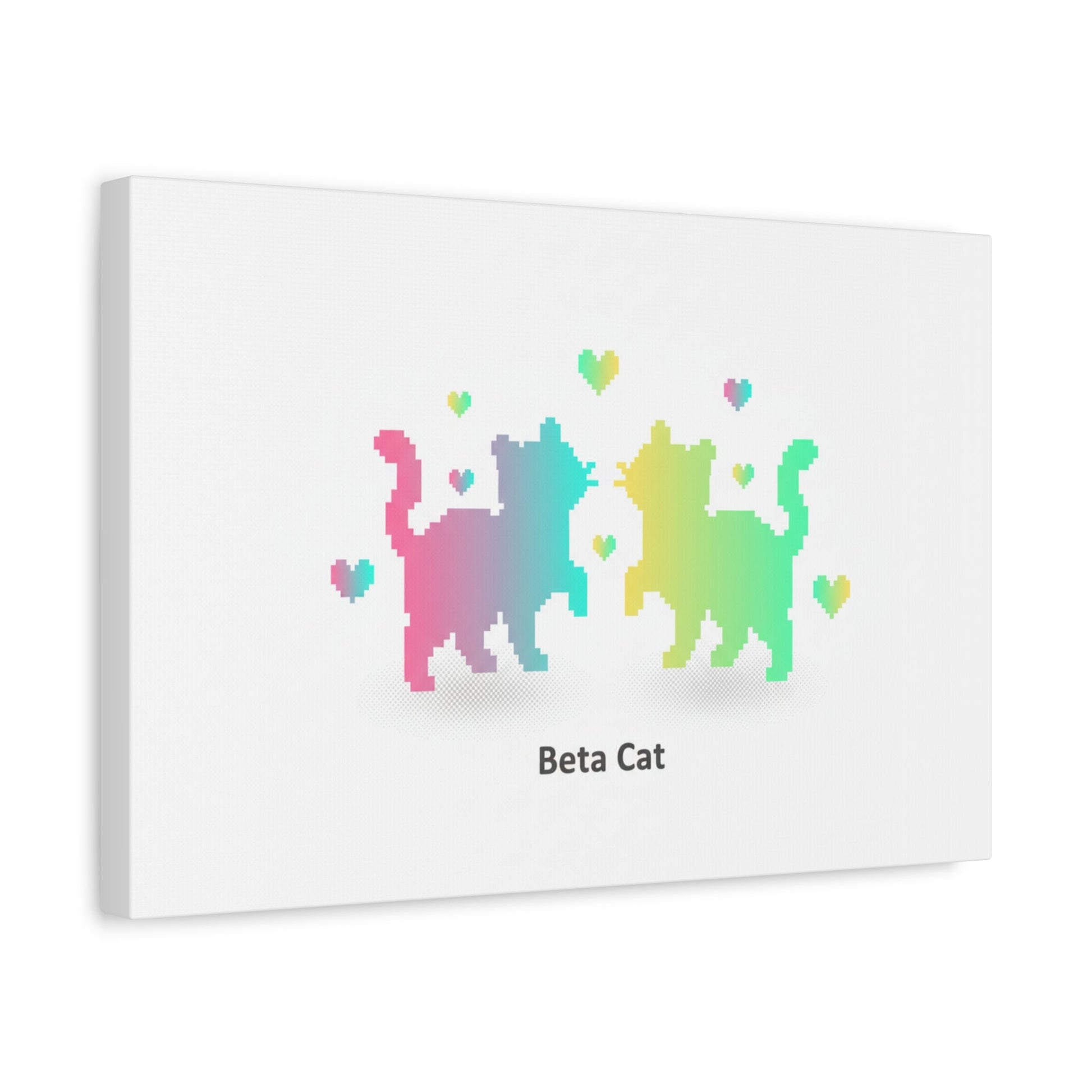 Pixel Pet Cats Canvas | Pixel Pet Nostalgia, 8 - bit Device Aesthetic - FloofChonk