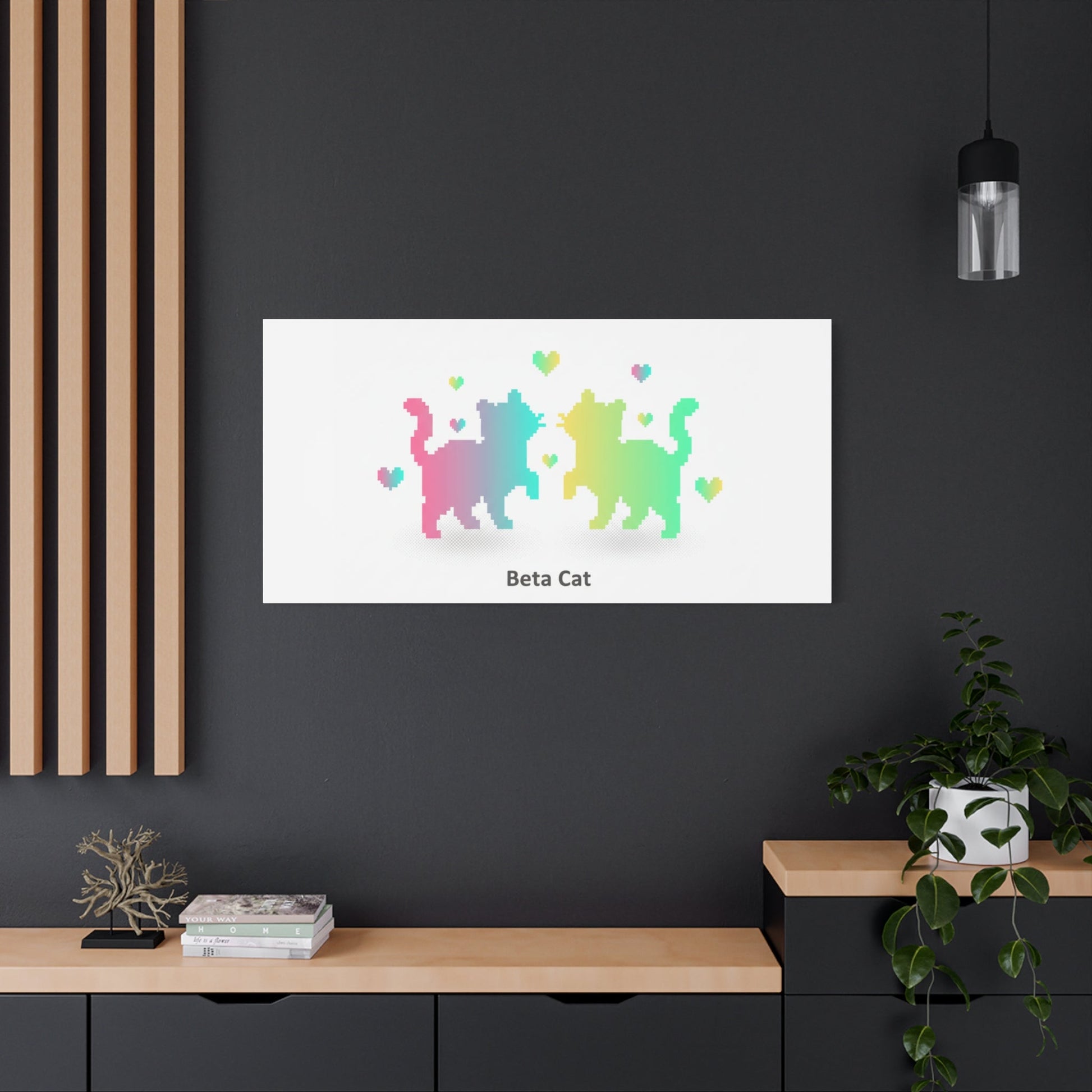 Pixel Pet Cats Canvas | Pixel Pet Nostalgia, 8 - bit Device Aesthetic - FloofChonk