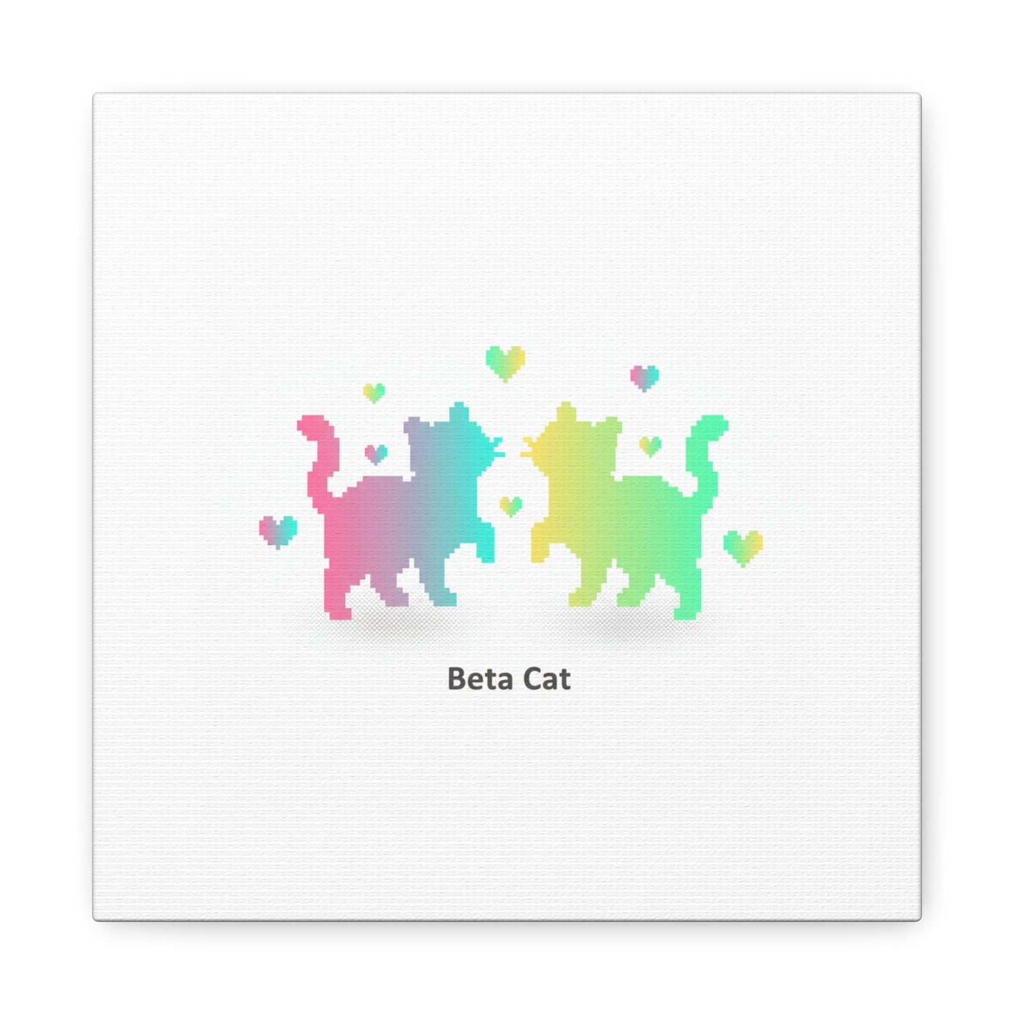 Pixel Pet Cats Canvas | Pixel Pet Nostalgia, 8 - bit Device Aesthetic - FloofChonk