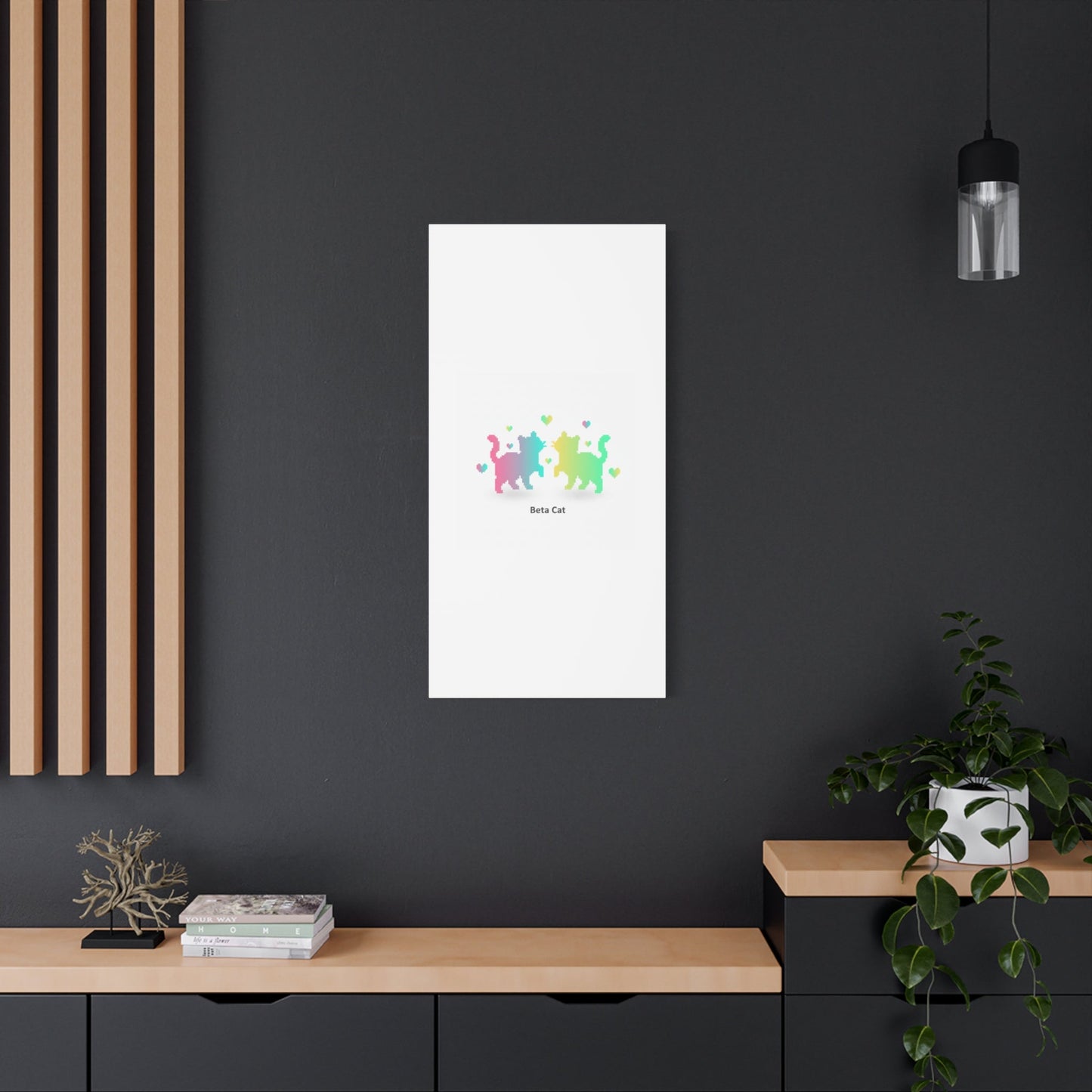 Pixel Pet Cats Canvas | Pixel Pet Nostalgia, 8 - bit Device Aesthetic - FloofChonk