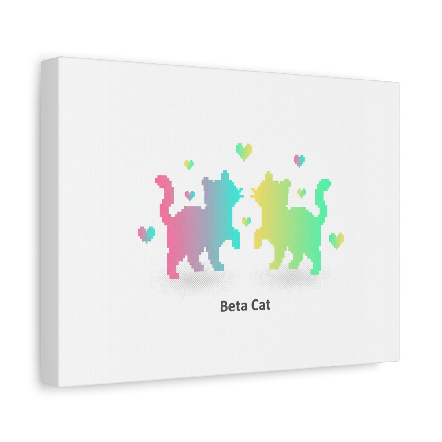 Pixel Pet Cats Canvas | Pixel Pet Nostalgia, 8 - bit Device Aesthetic - FloofChonk