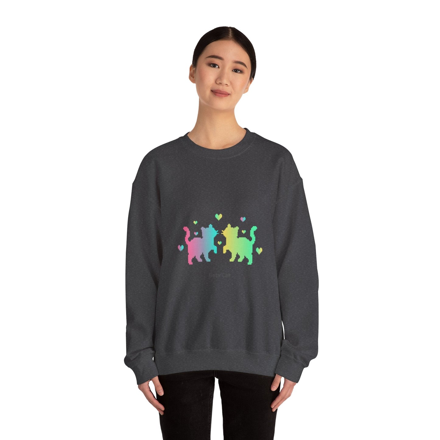 Pixel Pet Cats Sweatshirt | pixel pet nostalgia, 8 - bit device - FloofChonk