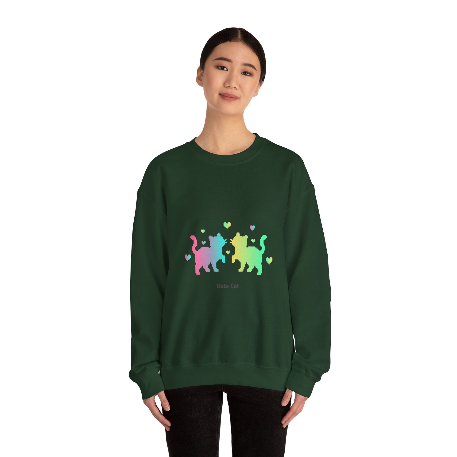 Pixel Pet Cats Sweatshirt | pixel pet nostalgia, 8 - bit device - FloofChonk