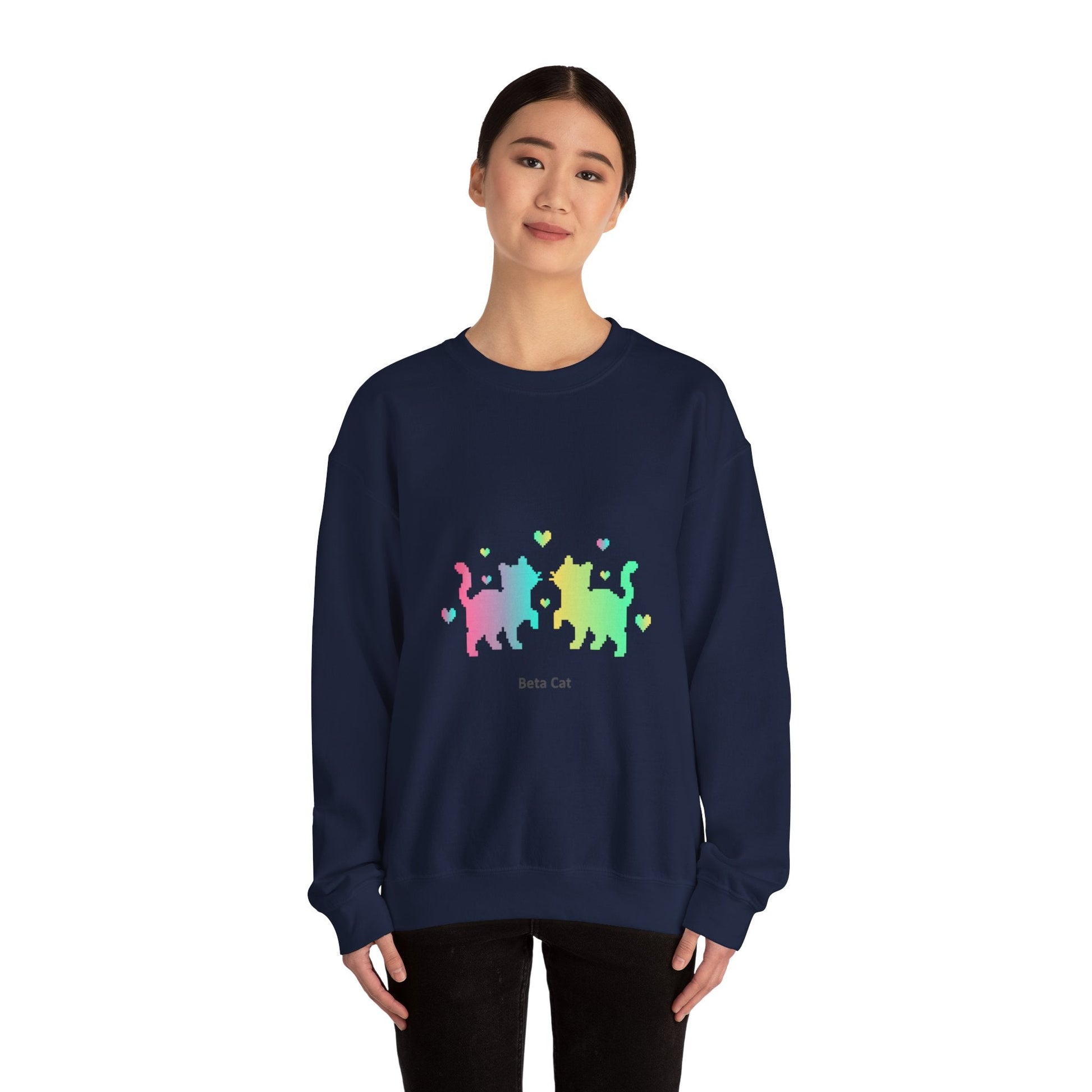 Pixel Pet Cats Sweatshirt | pixel pet nostalgia, 8 - bit device - FloofChonk