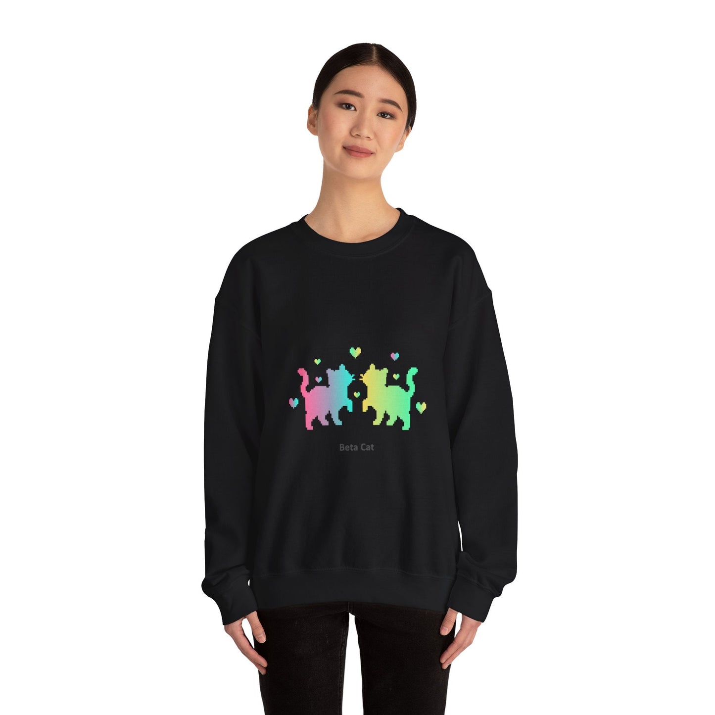 Pixel Pet Cats Sweatshirt | pixel pet nostalgia, 8 - bit device - FloofChonk