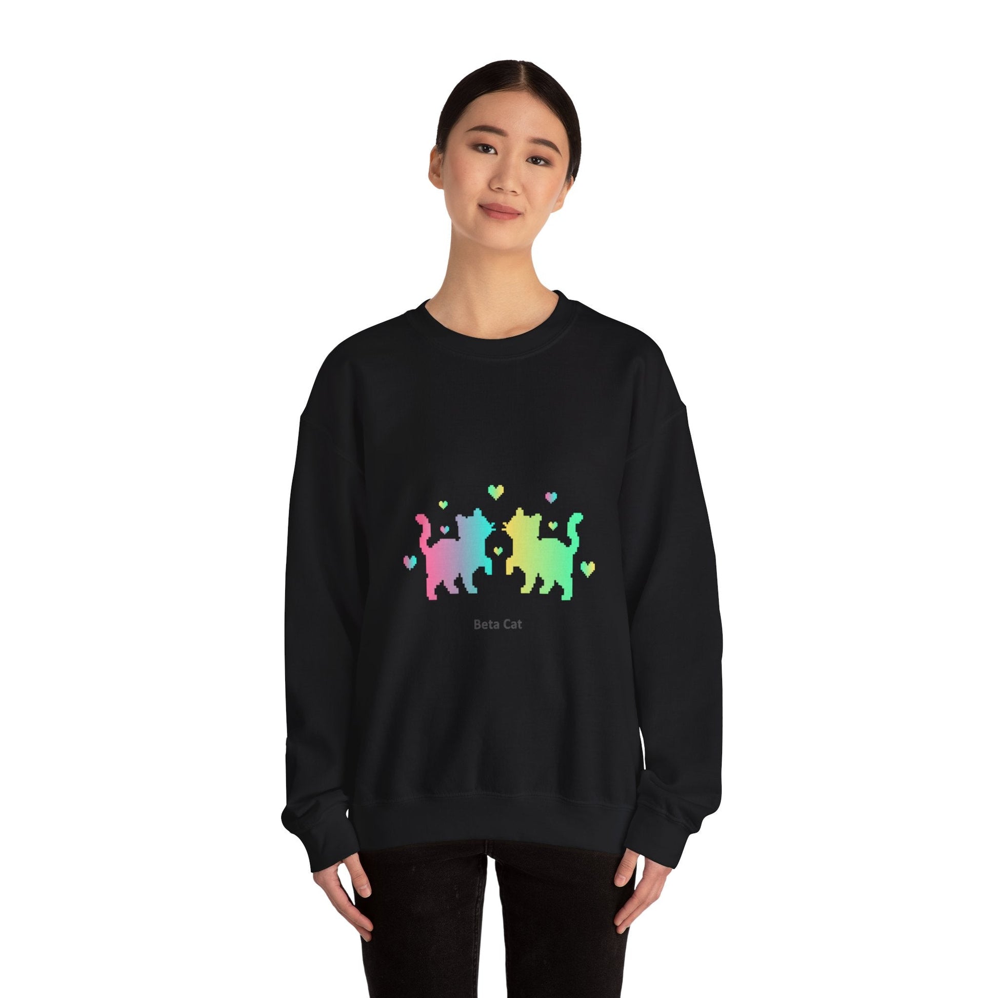 Pixel Pet Cats Sweatshirt | pixel pet nostalgia, 8 - bit device - FloofChonk