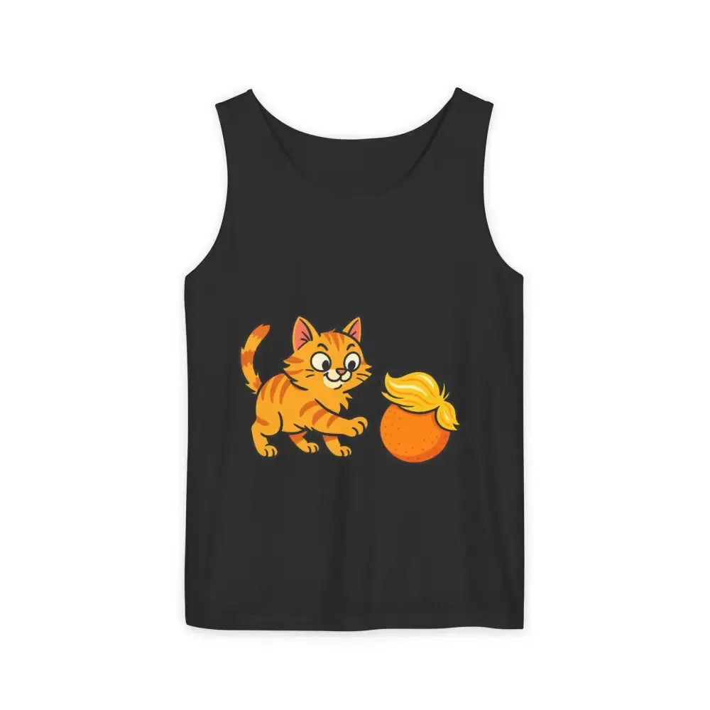 Playful Cat Graphic Tank Top for Summer - Black / XS - Tank Top