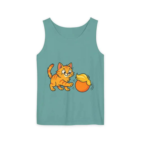 Playful Cat Graphic Tank Top for Summer - Seafoam / XS - Tank Top