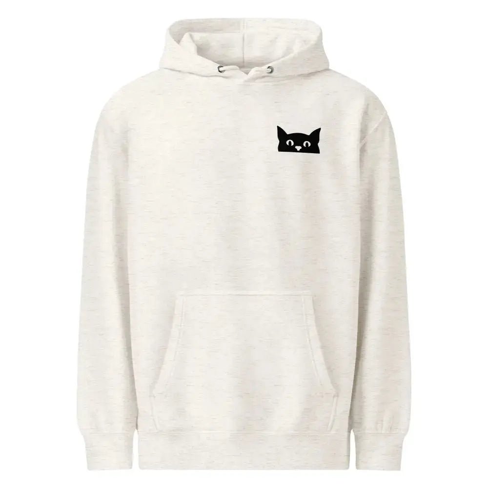 Premium Mid - Weight Hoodie with Peeking Cat - FloofChonk