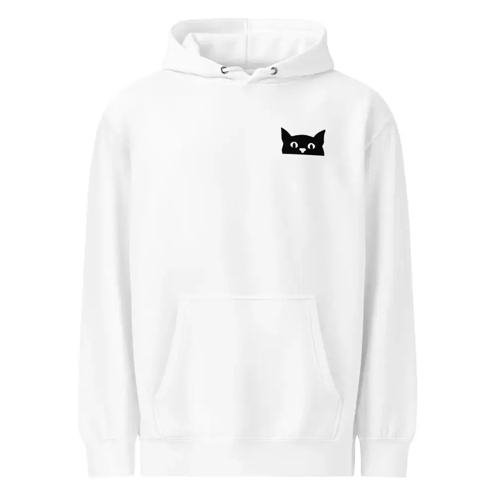 Premium Mid - Weight Hoodie with Peeking Cat - FloofChonk