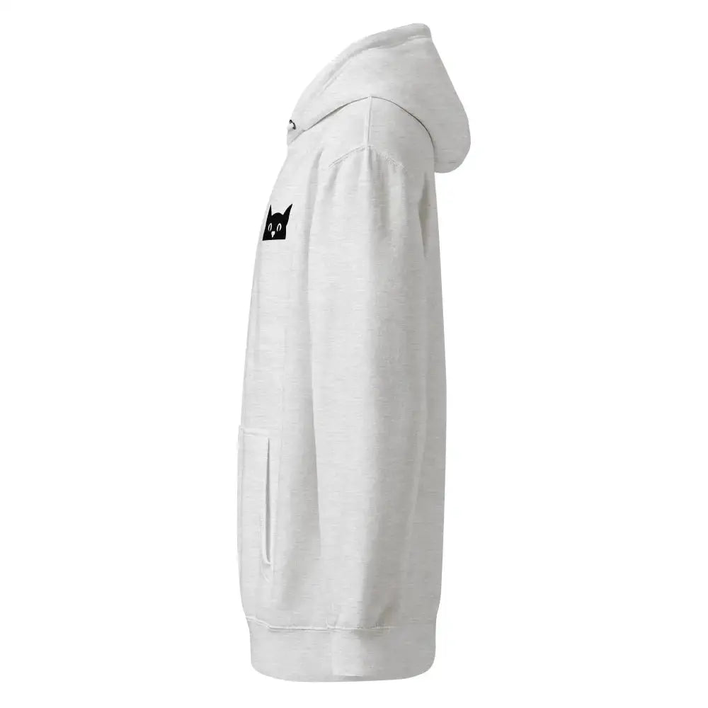 Premium Mid - Weight Hoodie with Peeking Cat - FloofChonk