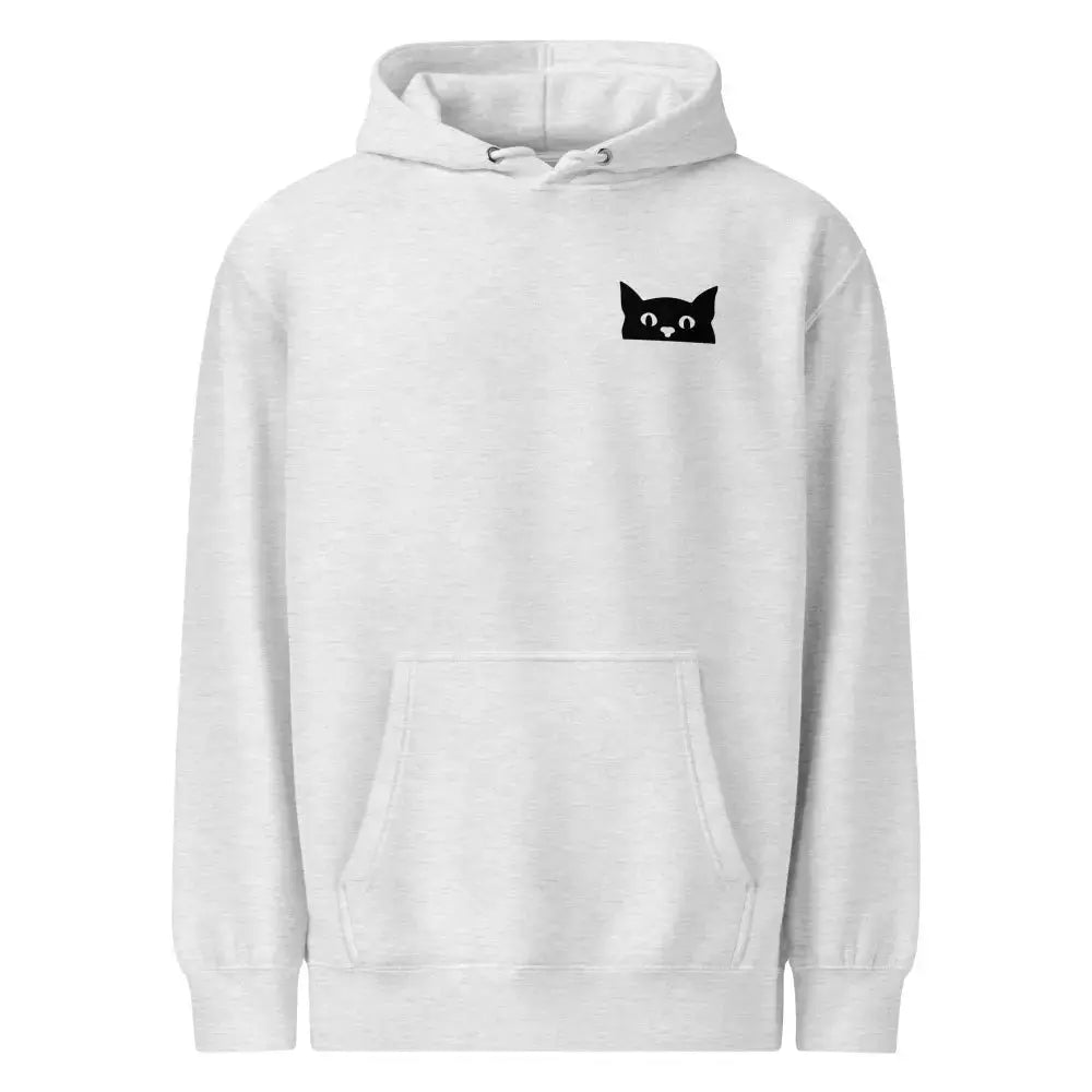 Premium Mid - Weight Hoodie with Peeking Cat - FloofChonk