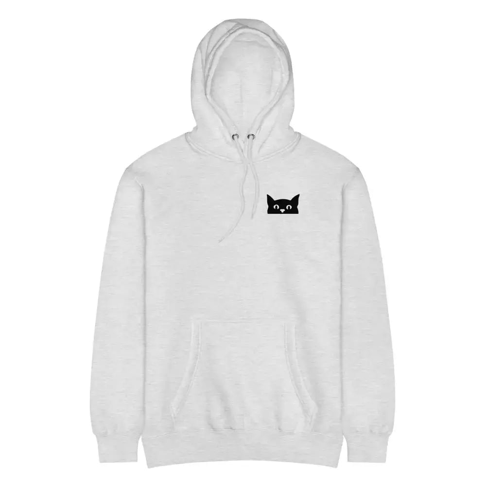 Premium Mid - Weight Hoodie with Peeking Cat - FloofChonk