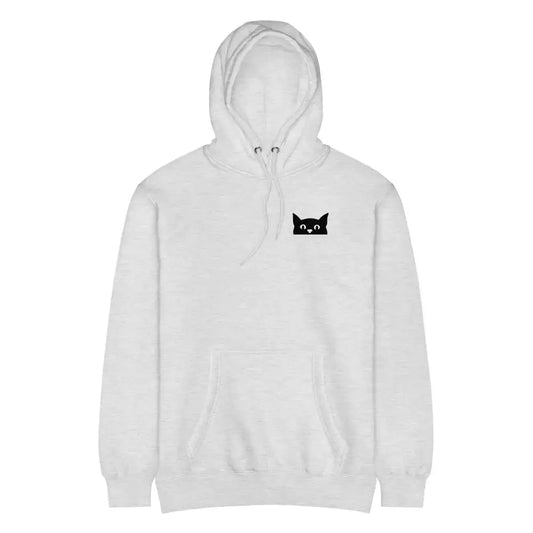 Premium Mid - Weight Hoodie with Peeking Cat - FloofChonk