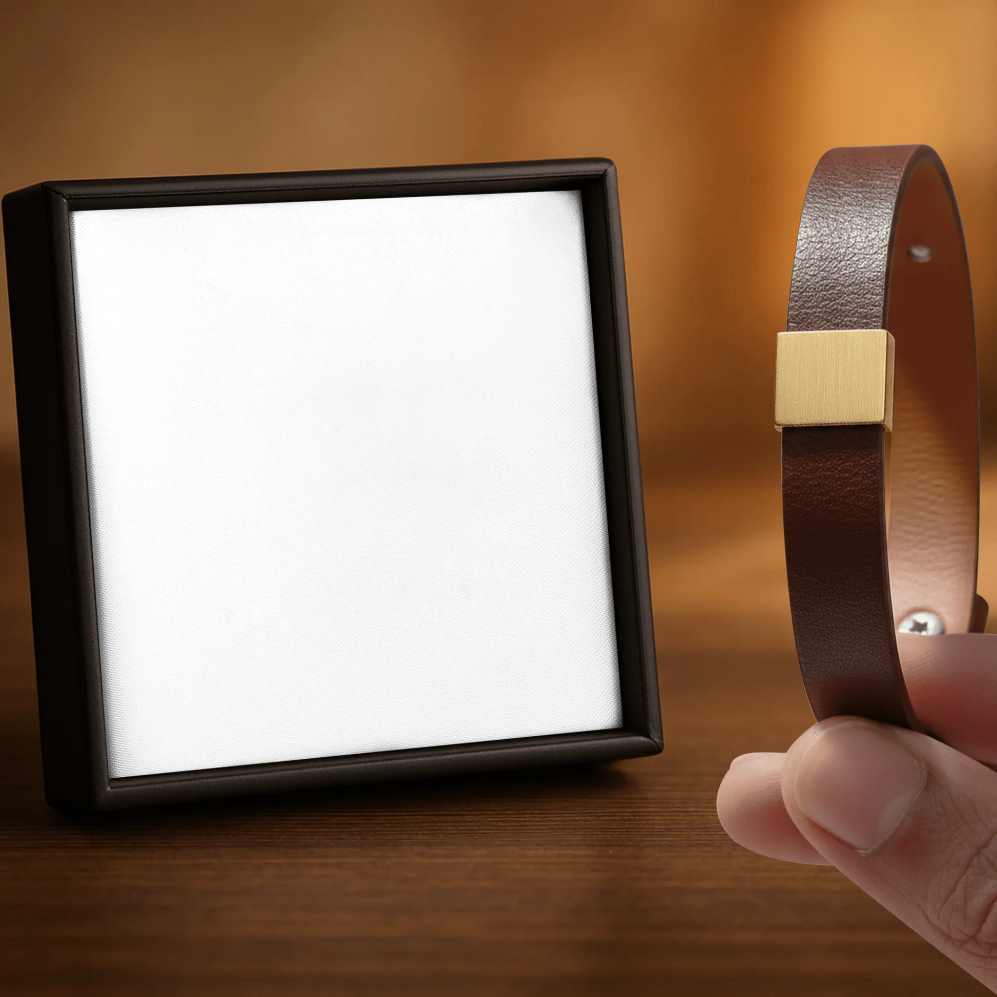 Premium Engraved Men's Leather Bracelet OwnPrint