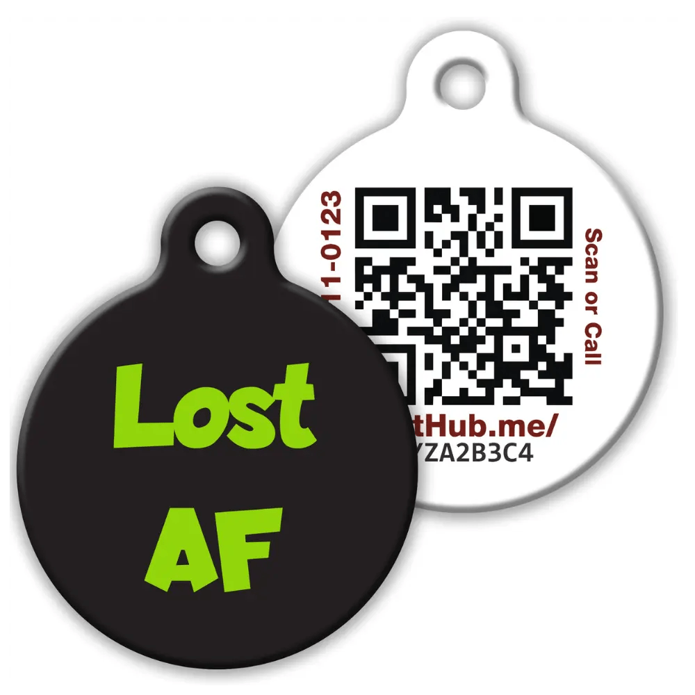 QR ID Pet Tag - Lost AF - FloofChonk