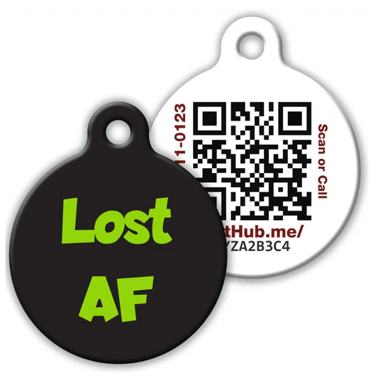QR ID Pet Tag - Lost AF - FloofChonk