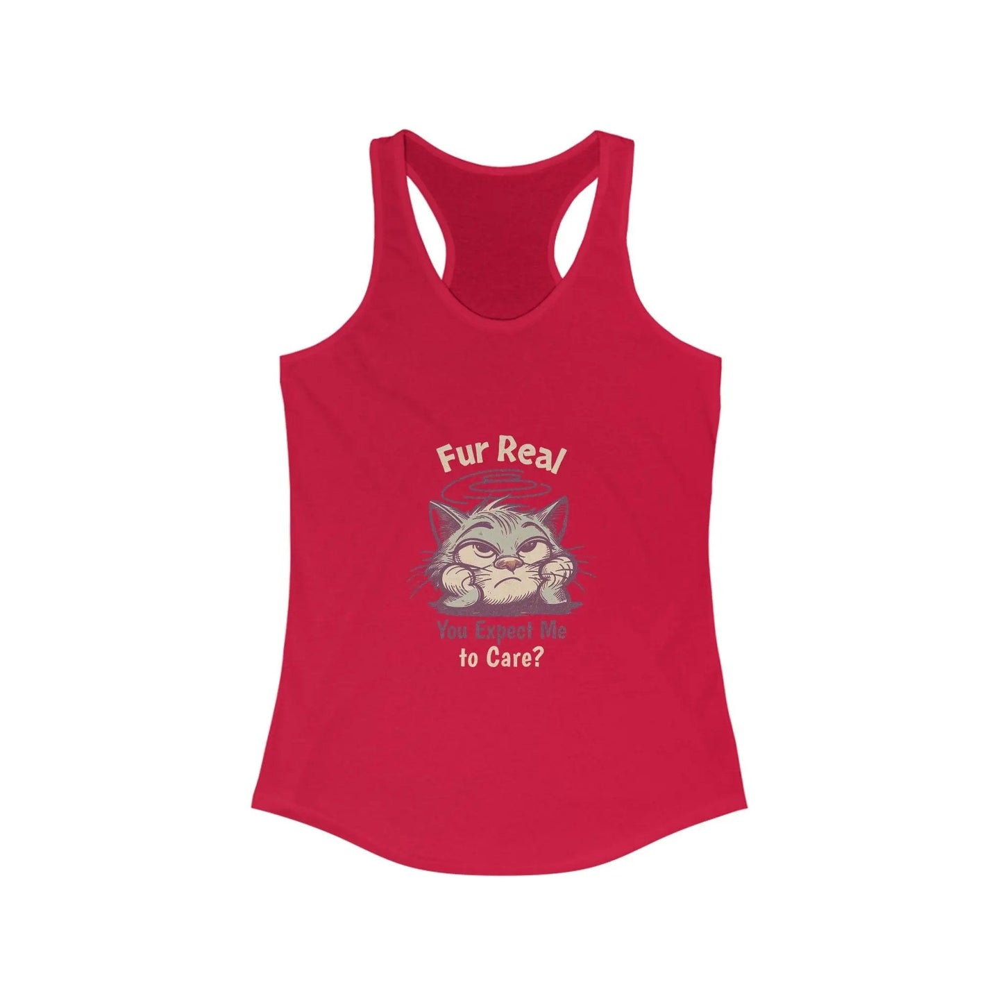 Racerback Tank, "Fur Real" Cat Lover Funny Cat Top - FloofChonk