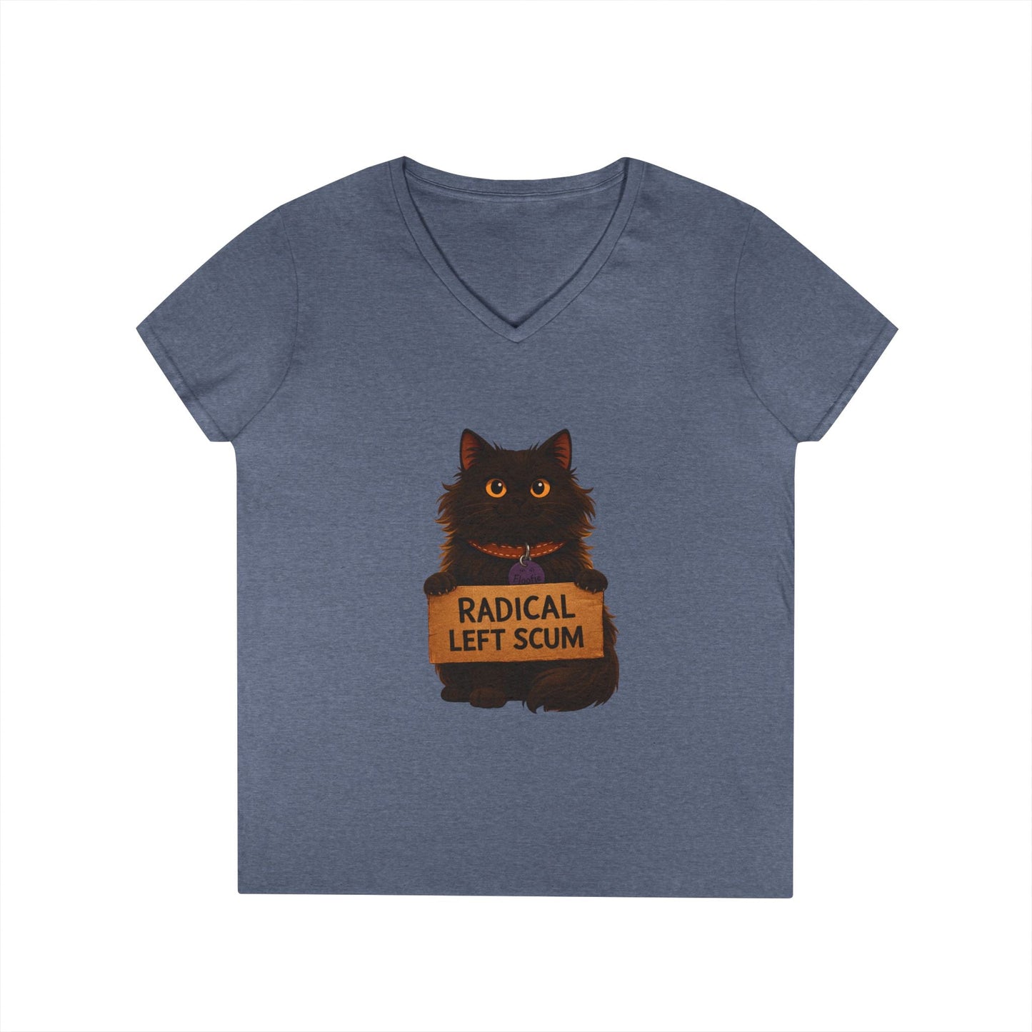 Radical Left Scum V - Neck Tee — Political Statement Women's T-Shirt - FloofChonk