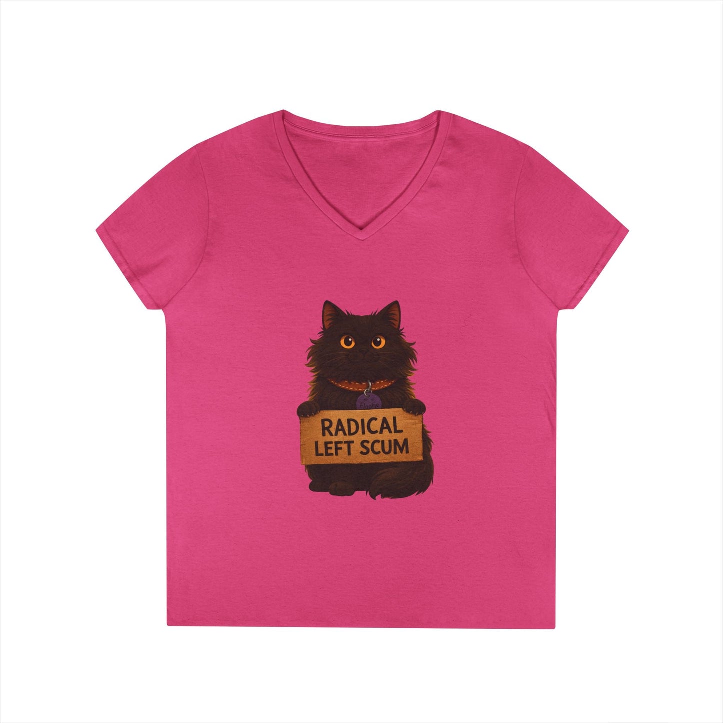 Radical Left Scum V - Neck Tee — Political Statement Women's T-Shirt - FloofChonk