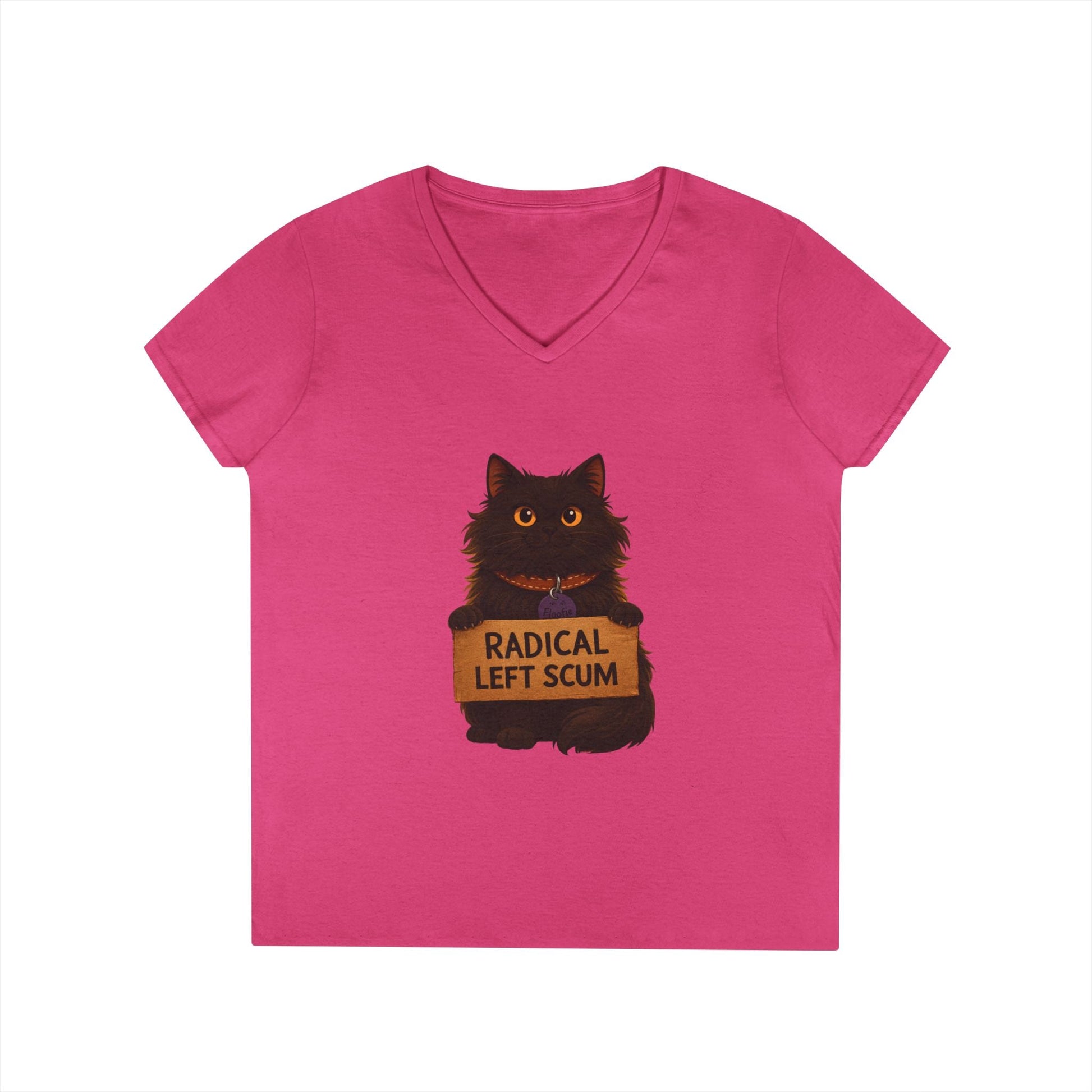 Radical Left Scum V - Neck Tee — Political Statement Women's T-Shirt - FloofChonk