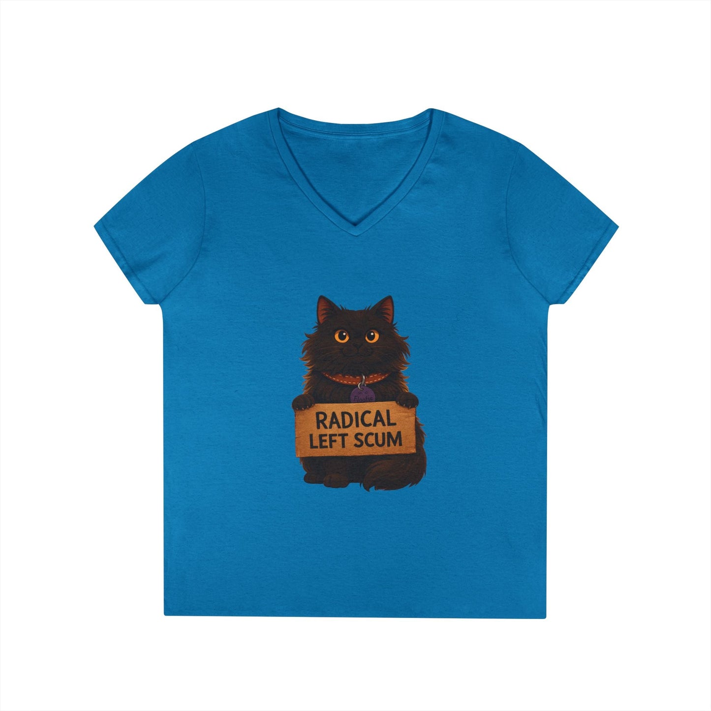 Radical Left Scum V - Neck Tee — Political Statement Women's T-Shirt - FloofChonk