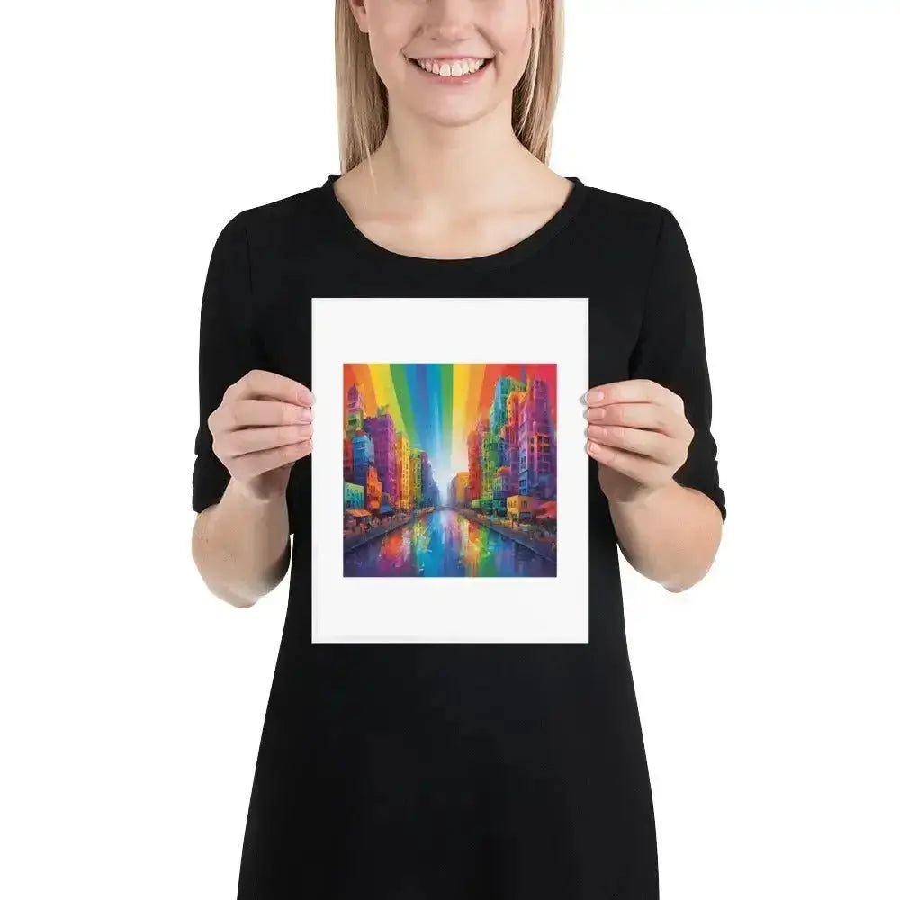Rainbow Cityscape Poster - FloofChonk