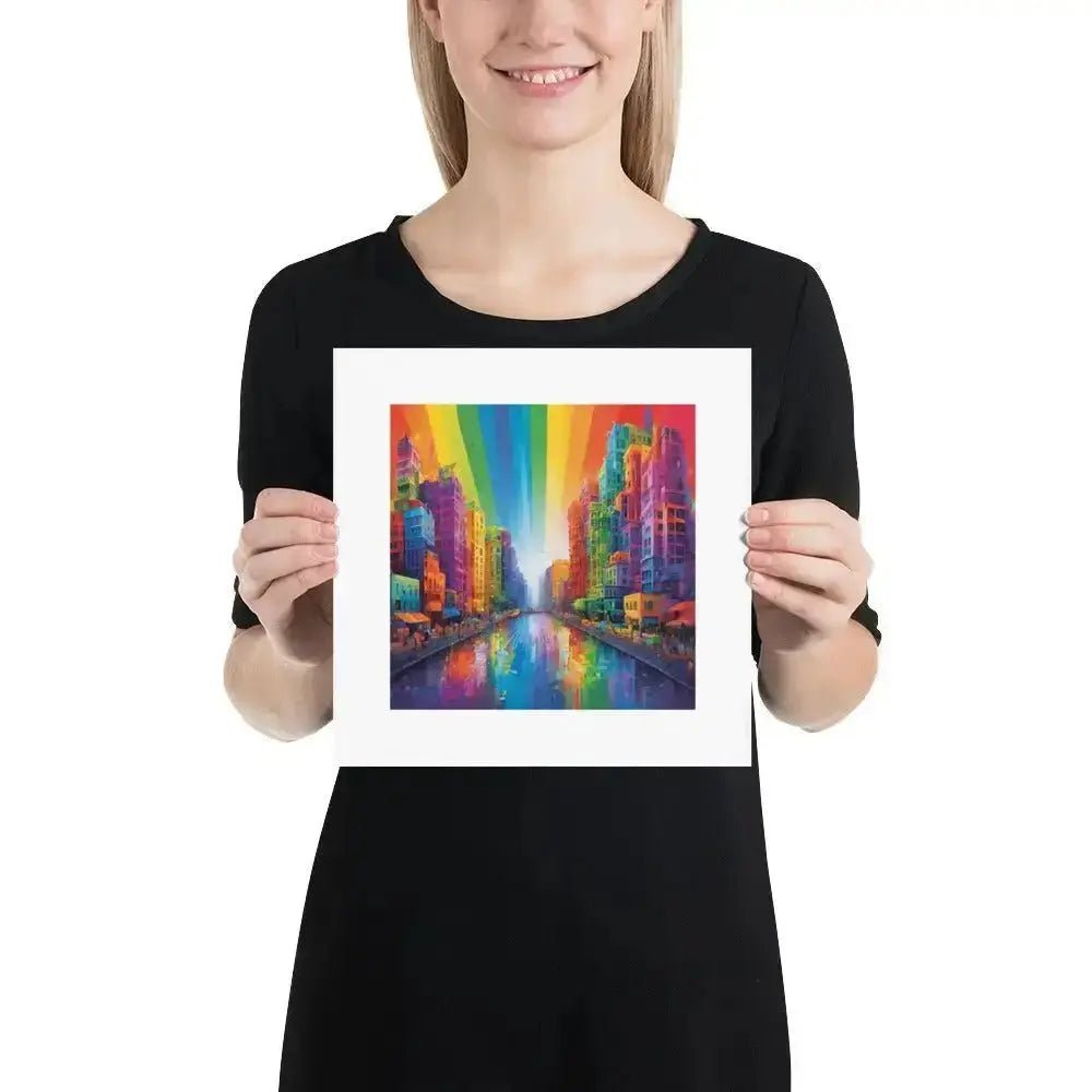 Rainbow Cityscape Poster - FloofChonk