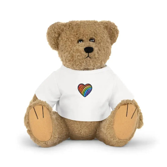 Rainbow Heart Plush Toy with T-Shirt - Perfect Gift for Kids and Loved Ones - FloofChonk