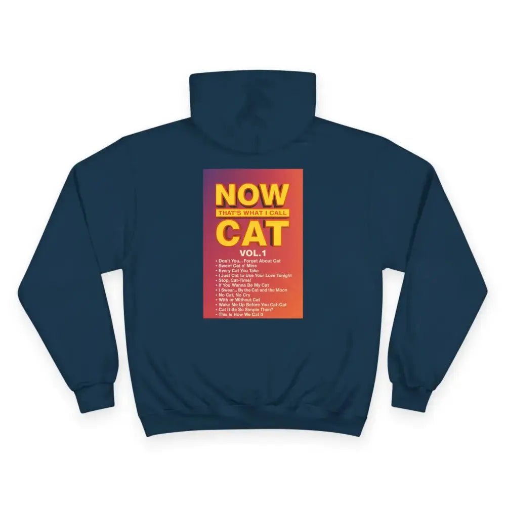 Retro Cat Lover Champion Hoodie - Now That's What I Call Cat Volume 1 - FloofChonk