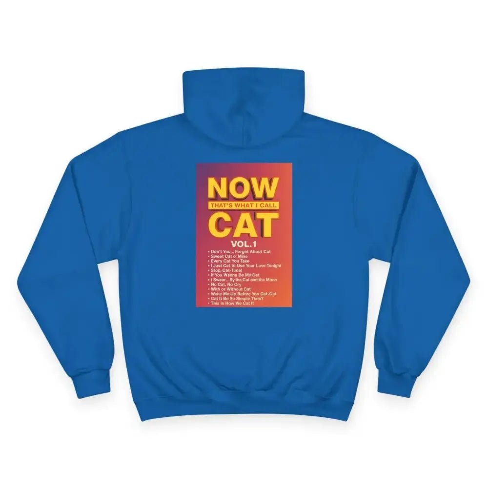 Retro Cat Lover Champion Hoodie - Now That's What I Call Cat Volume 1 - FloofChonk