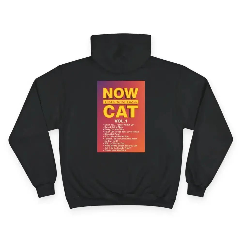 Retro Cat Lover Champion Hoodie - Now That's What I Call Cat Volume 1 - FloofChonk