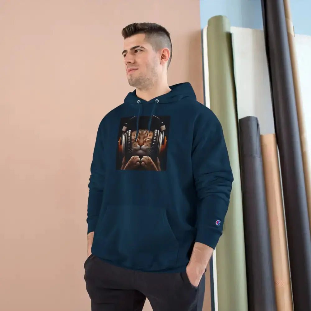 Retro Cat Lover Champion Hoodie - Now That's What I Call Cat Volume 1 - FloofChonk