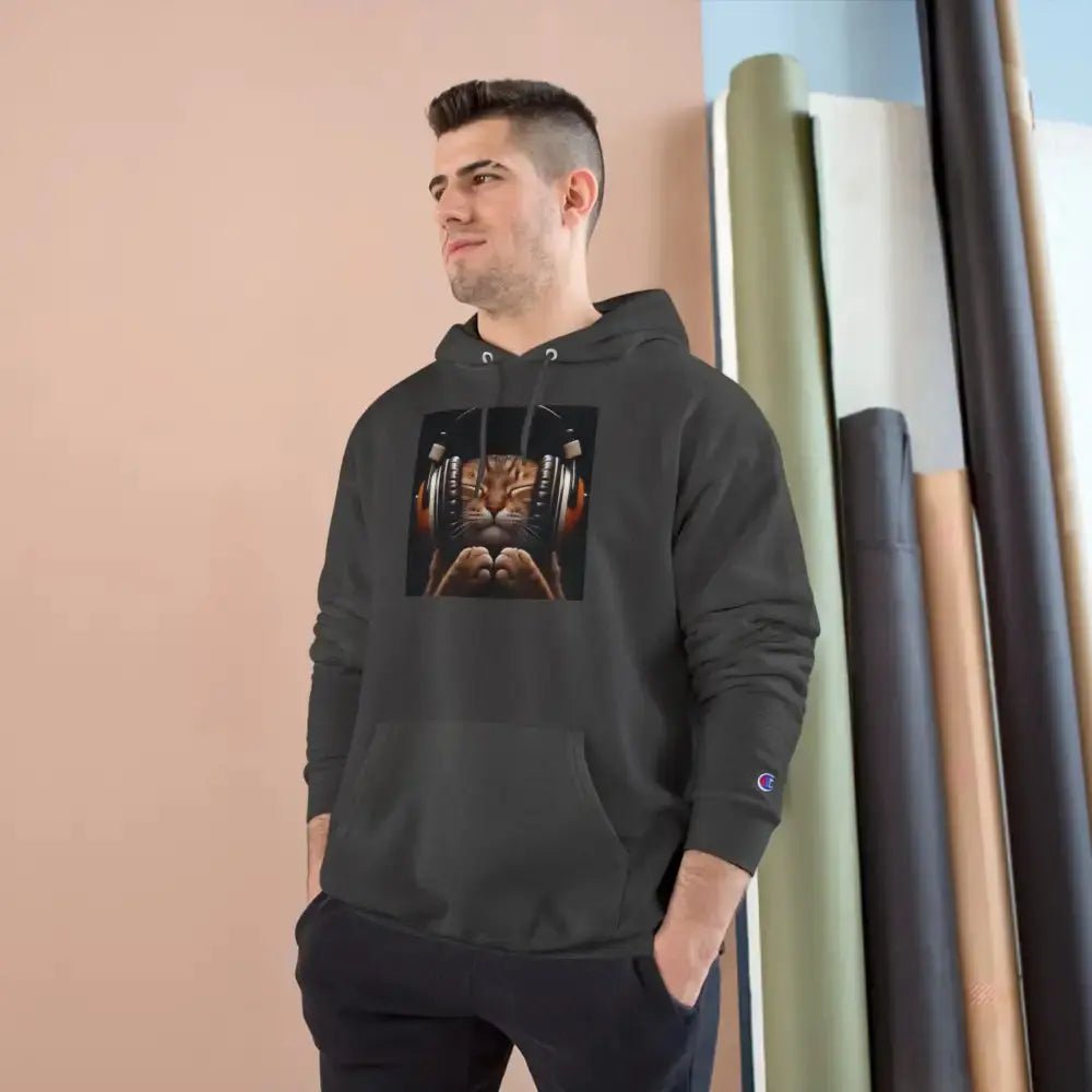 Retro Cat Lover Champion Hoodie - Now That's What I Call Cat Volume 1 - FloofChonk