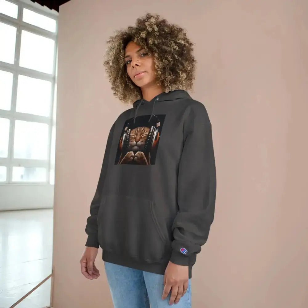 Retro Cat Lover Champion Hoodie - Now That's What I Call Cat Volume 1 - FloofChonk