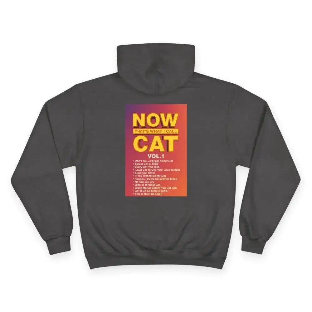 Retro Cat Lover Champion Hoodie - Now That's What I Call Cat Volume 1 - FloofChonk