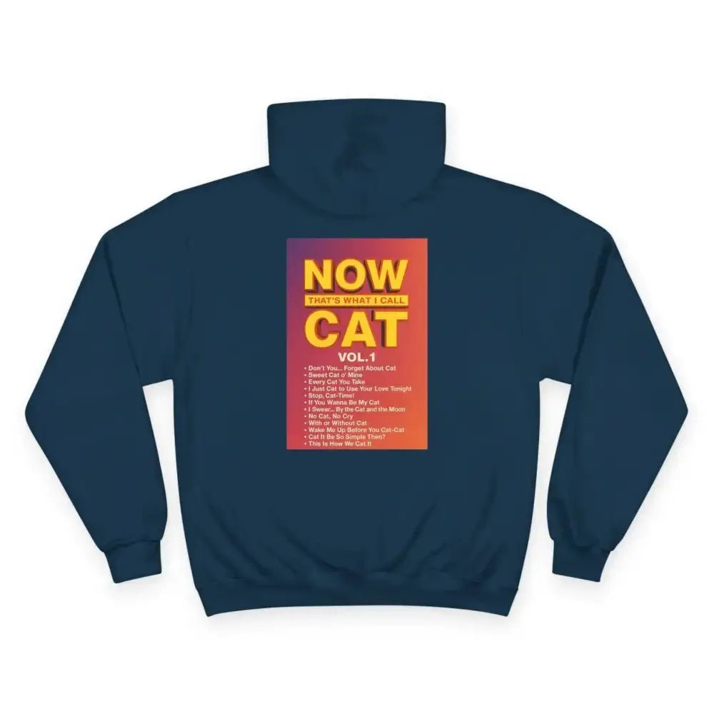 Retro Cat Lover Champion Hoodie - Now That's What I Call Cat Volume 1 - FloofChonk