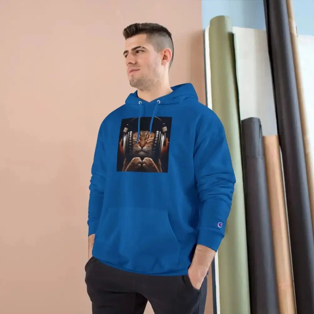 Retro Cat Lover Champion Hoodie - Now That's What I Call Cat Volume 1 - FloofChonk