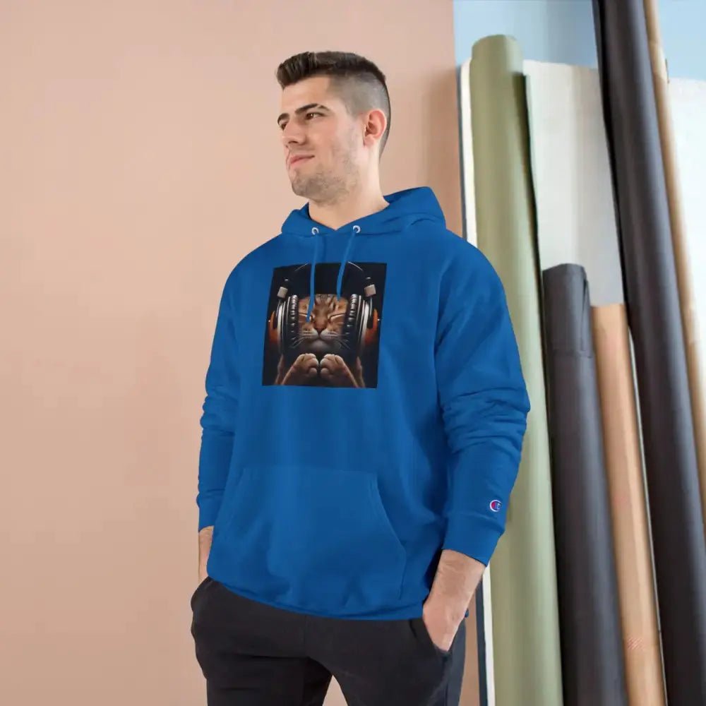 Retro Cat Lover Champion Hoodie - Now That's What I Call Cat Volume 1 - FloofChonk