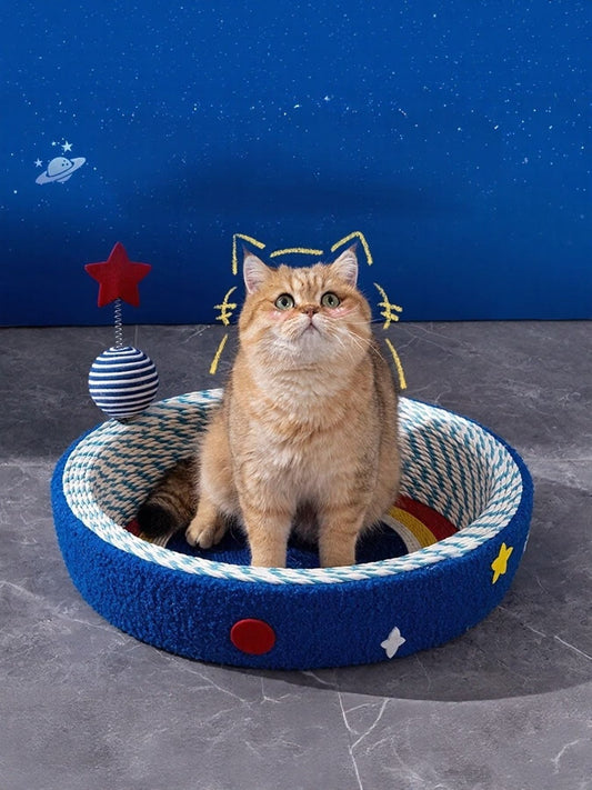 Round Cat Scratching Posts Pet Nest - FloofChonk